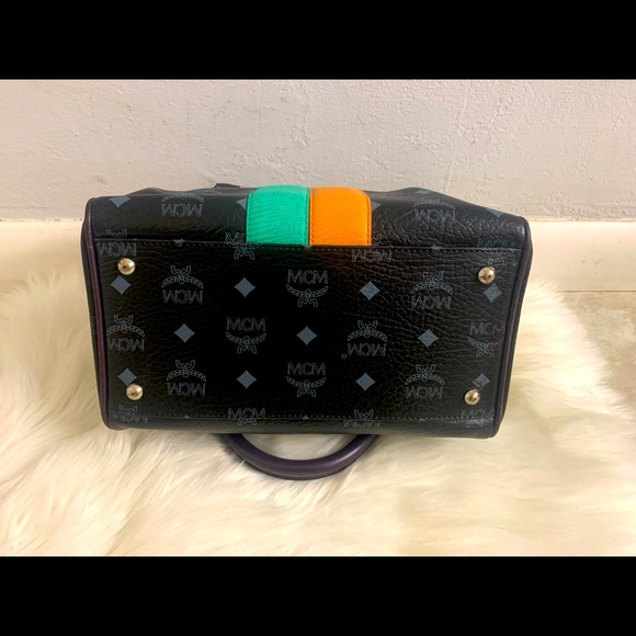 Authentic MCM purple and black satchel - Picture 8 of 14